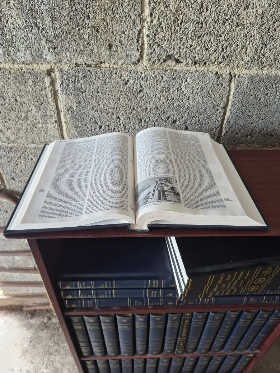 Book shelf unit and Encyclopaedia Britannica books - Image 1