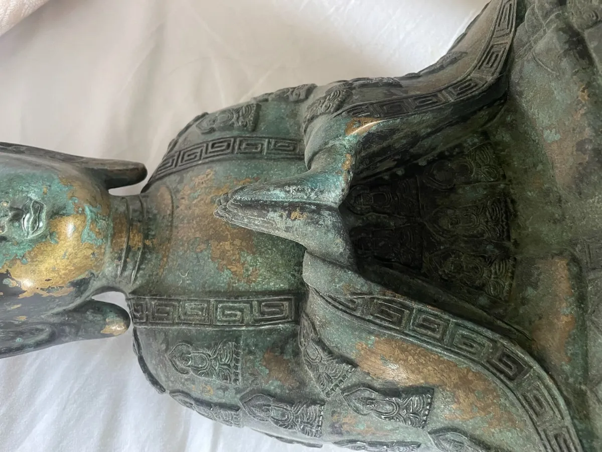 Chinese bronze Buddha heavy very beautiful gold - Image 3