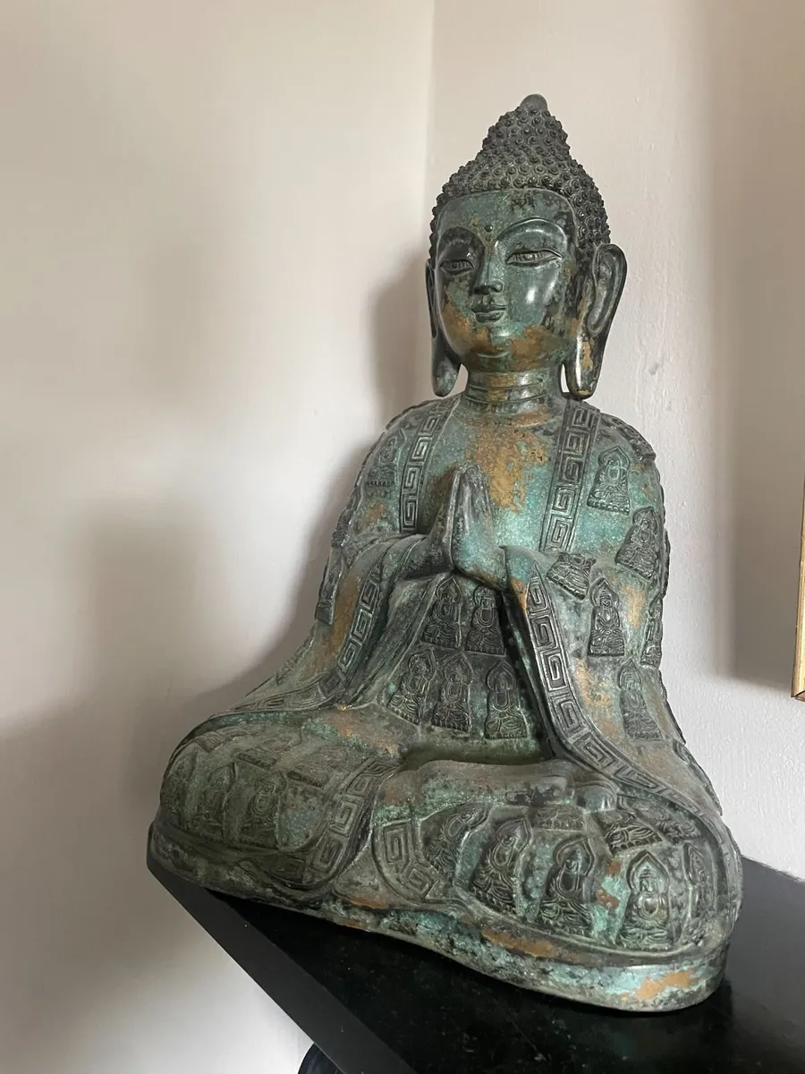 Chinese bronze Buddha heavy very beautiful gold - Image 4
