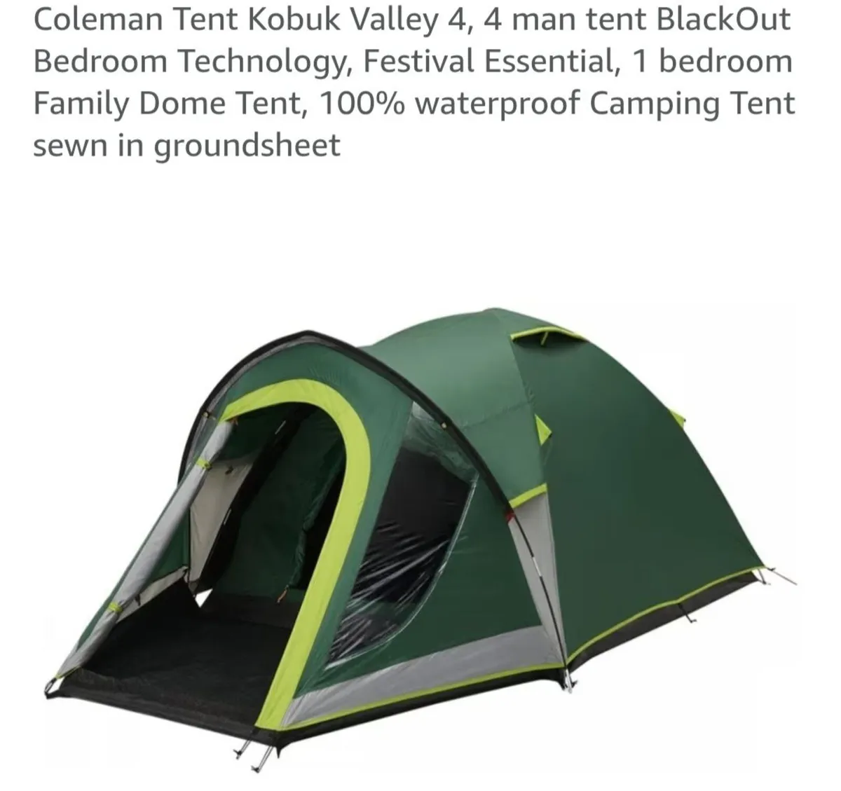 Colemans 4 man blackout tent - Image 2