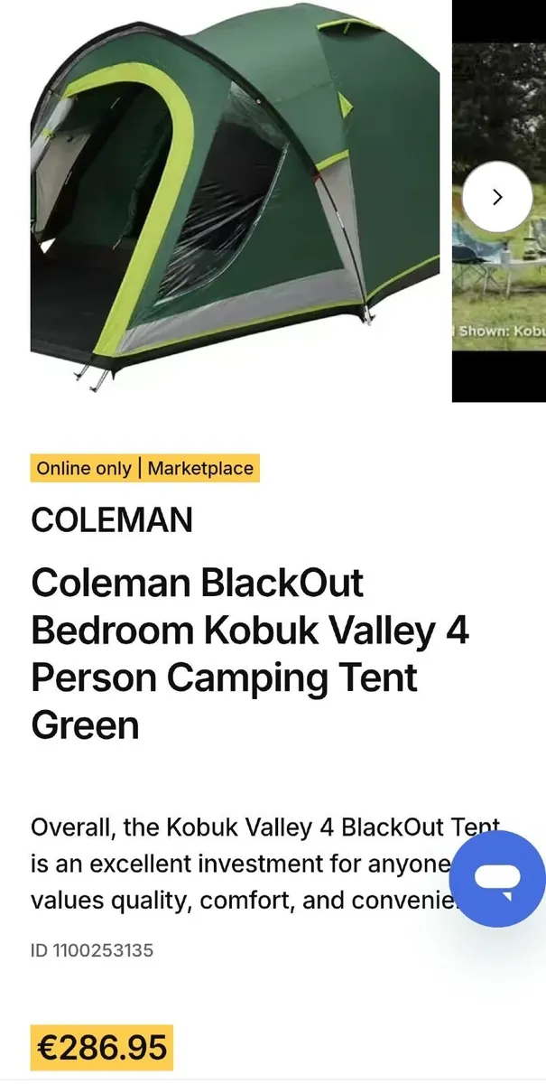 Colemans 4 man blackout tent - Image 4