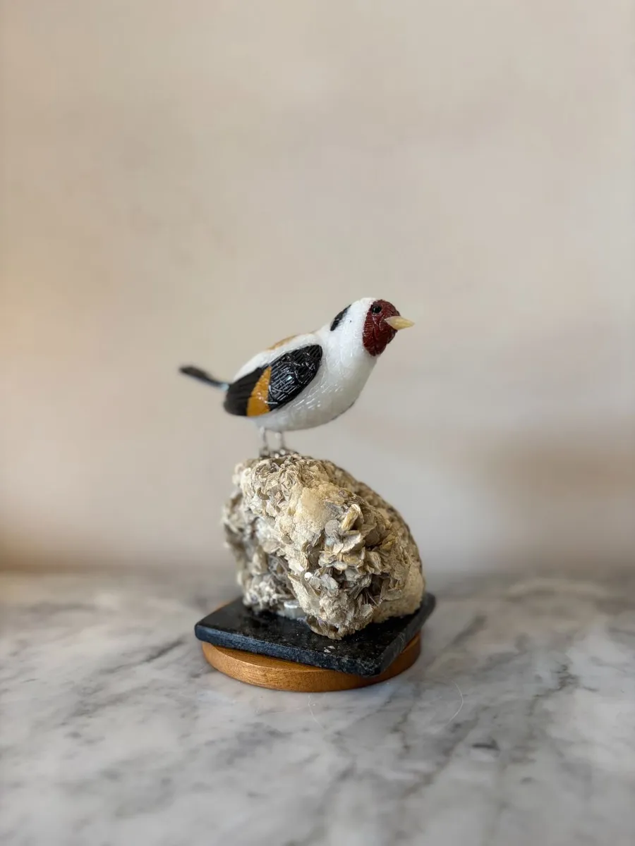 Premium Multi-Stone Gemstone Goldfinch Bird - Image 4