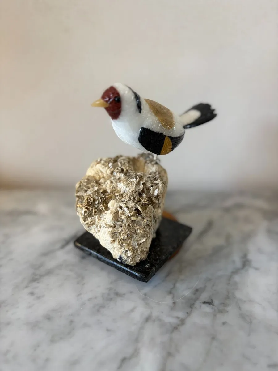 Premium Multi-Stone Gemstone Goldfinch Bird - Image 2