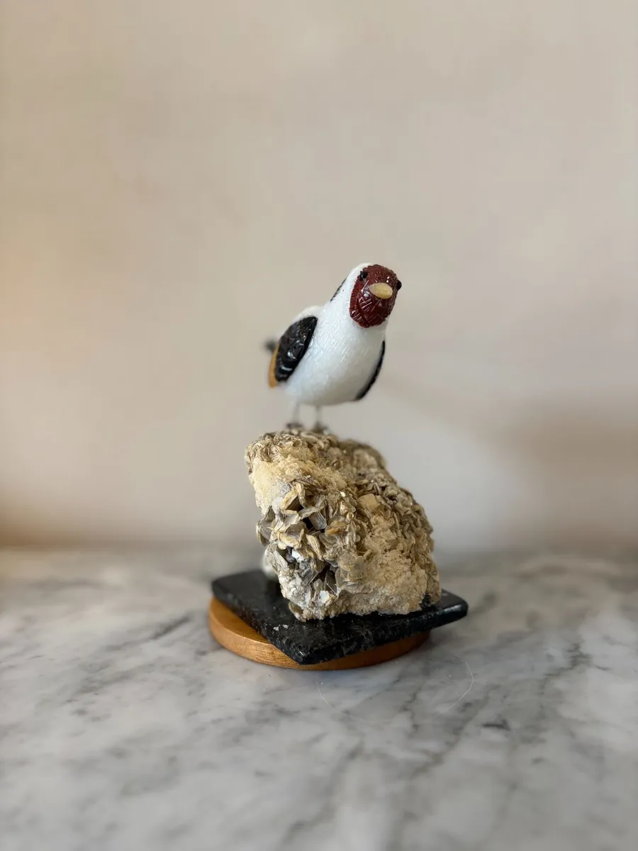 Premium Multi-Stone Gemstone Goldfinch Bird - Image 3
