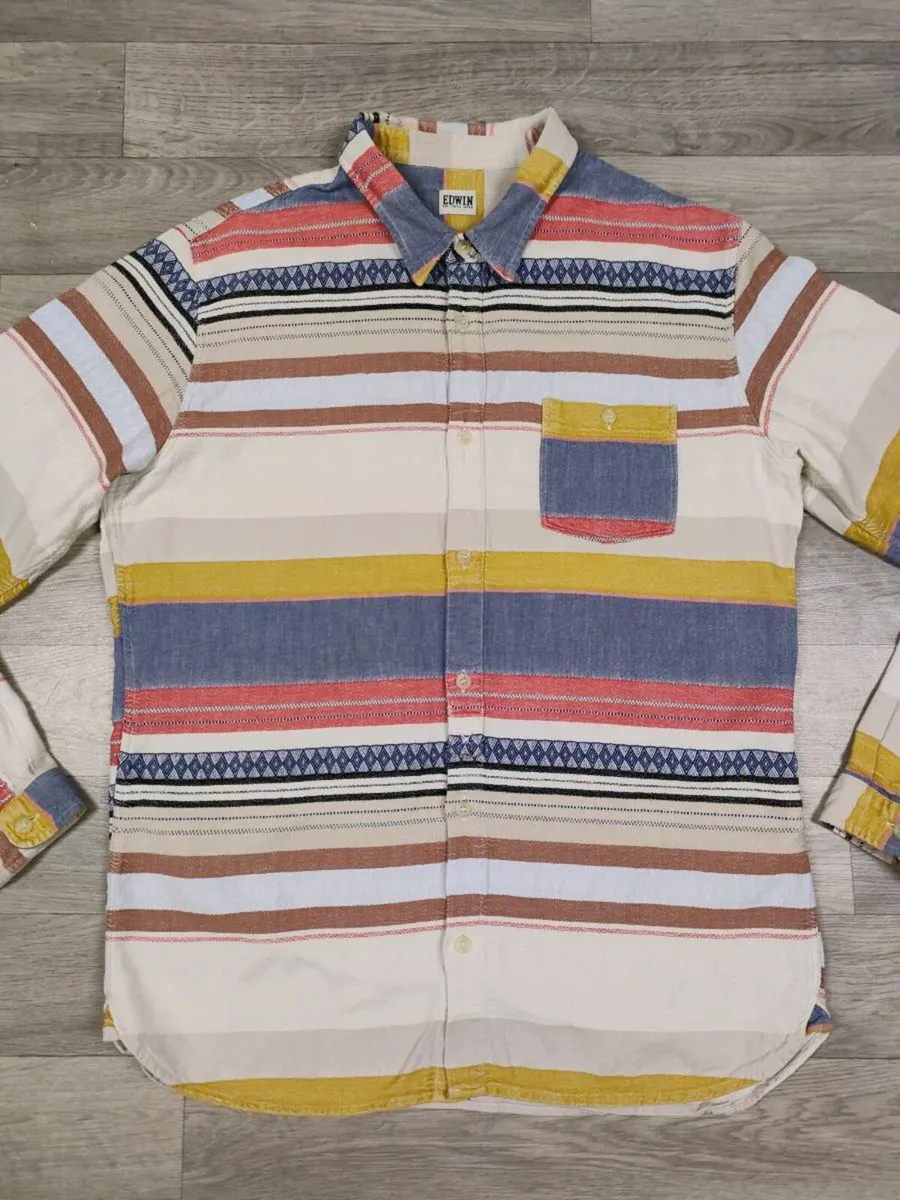 Edwin Japan Tribal Patchwork Shirt Mens M/L - Image 2