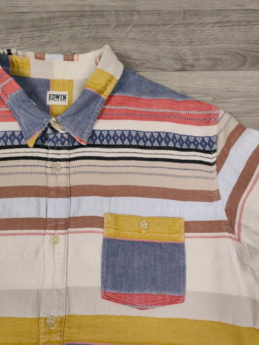 Edwin Japan Tribal Patchwork Shirt Mens M/L - Image 3