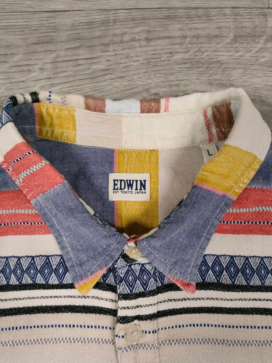 Edwin Japan Tribal Patchwork Shirt Mens M/L - Image 4