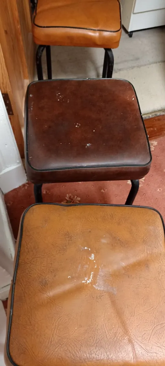 Old Tubular Steel Low Pub Stools - Image 3