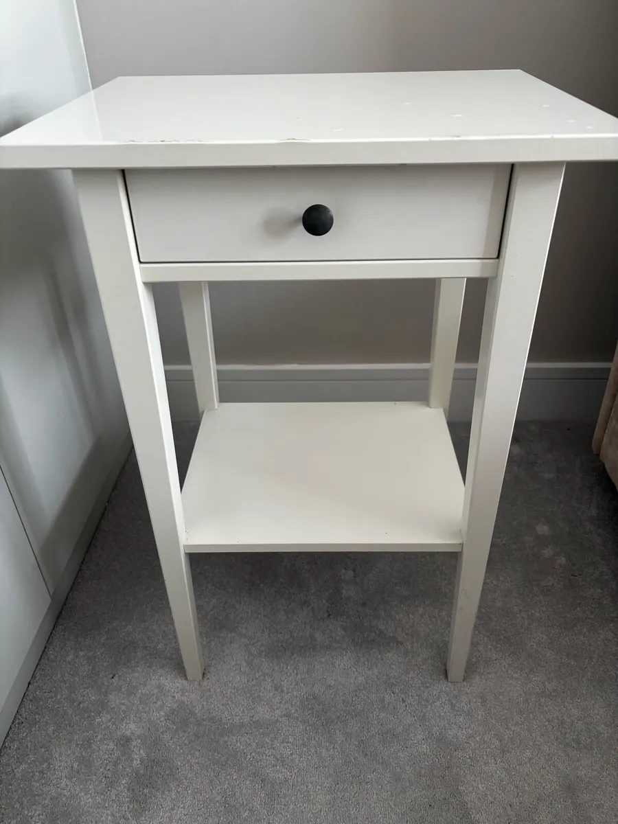 White IKEA HEMNES bedside lockers x 2 - Image 1