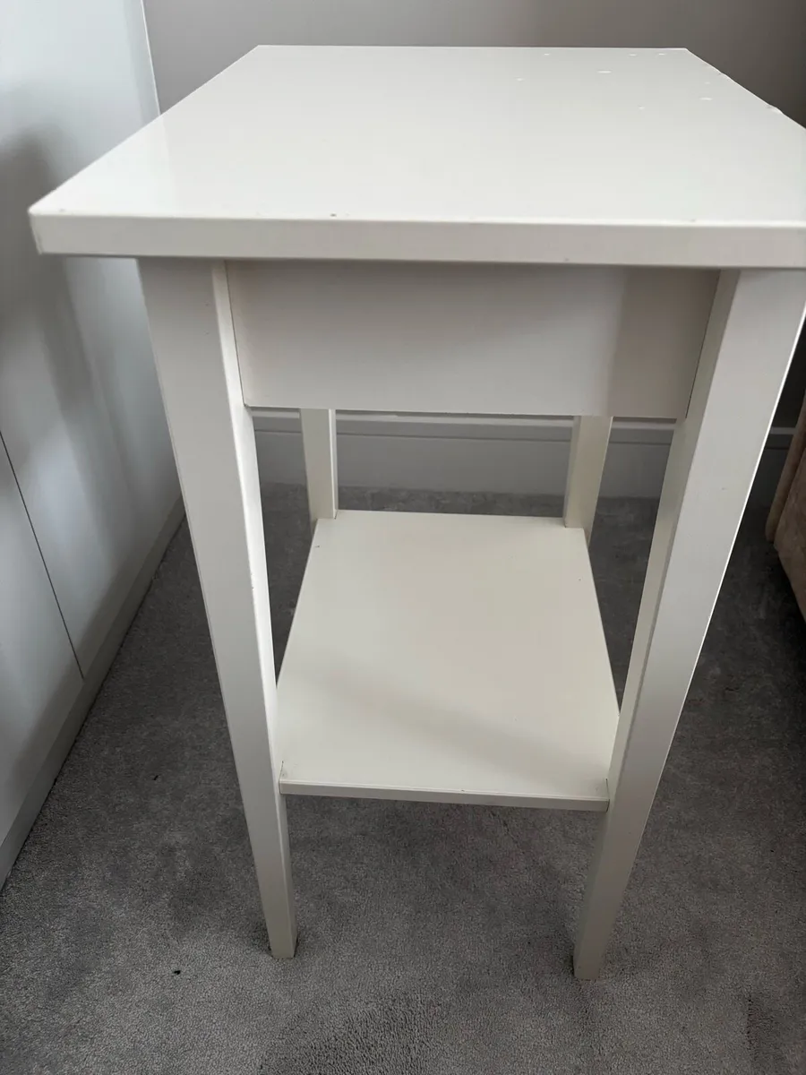 White IKEA HEMNES bedside lockers x 2 - Image 3