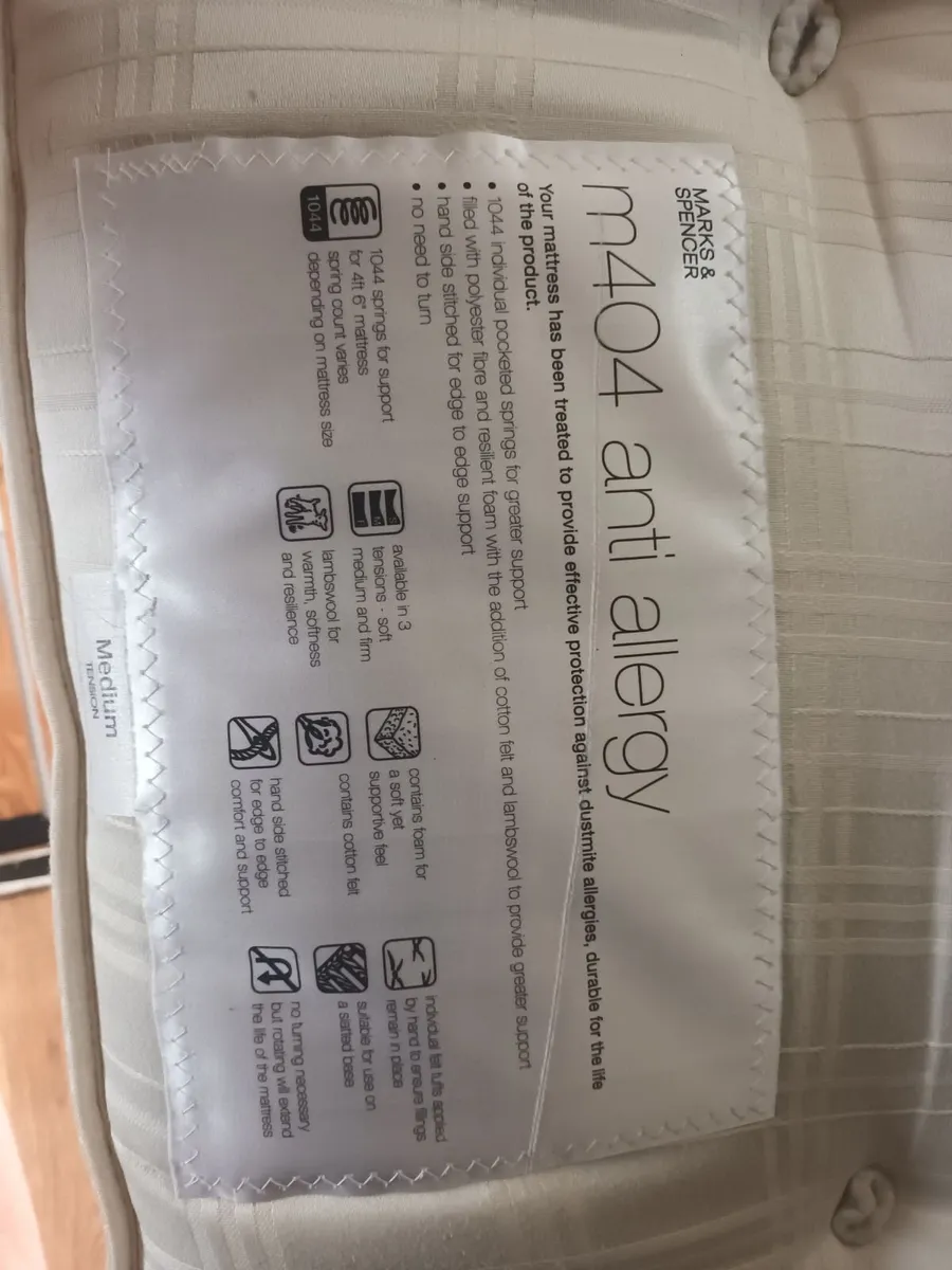 M & S high quality anti Allergy  mattress - Image 1