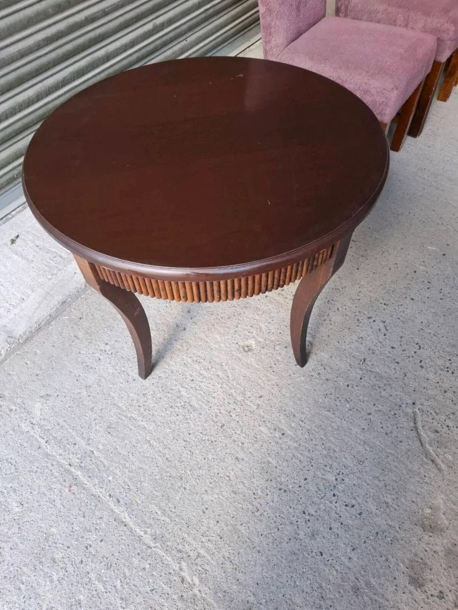 Round Wooden Coffee Table – 80 cm (DELIVERY) - Image 1