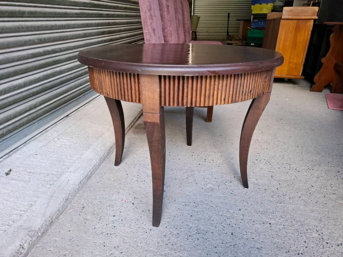 Round Wooden Coffee Table – 80 cm (DELIVERY) - Image 2