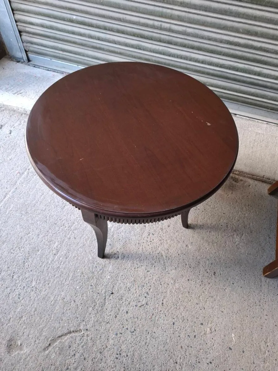 Round Wooden Coffee Table – 80 cm (DELIVERY) - Image 4