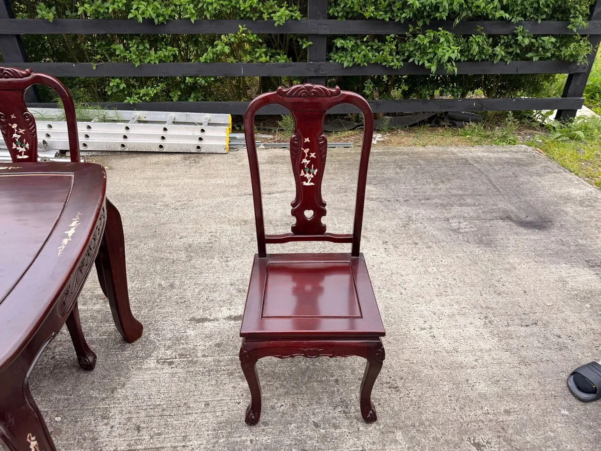 Solid Mahogany Dining Table & 8 Chairs - Image 2