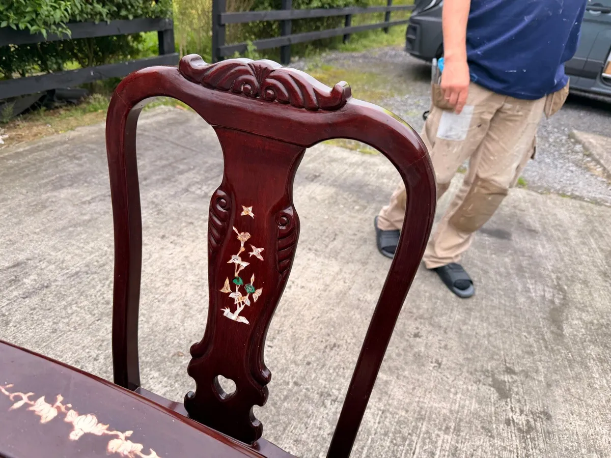 Solid Mahogany Dining Table & 8 Chairs - Image 3