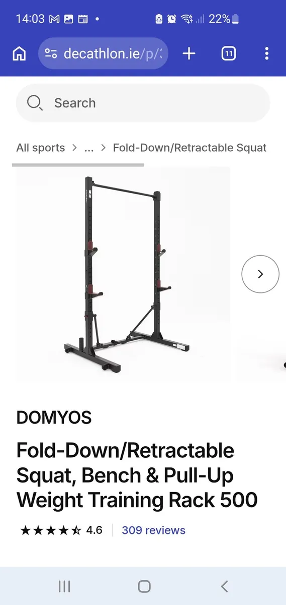 Foldable squat rack and pull up bar - Image 1