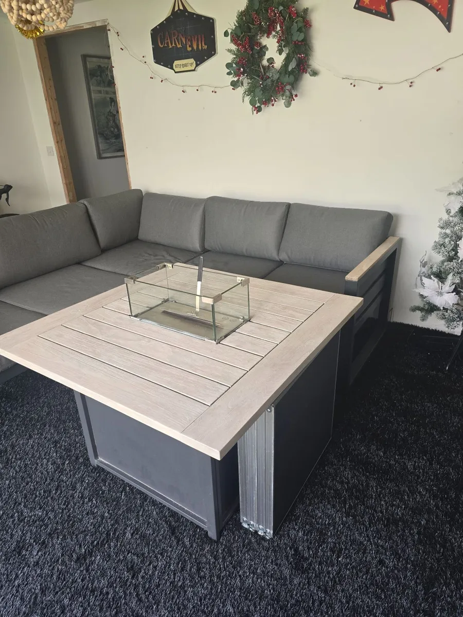 Kettler Elba Grande Corner Sofa Set + Fire Pit - Image 1