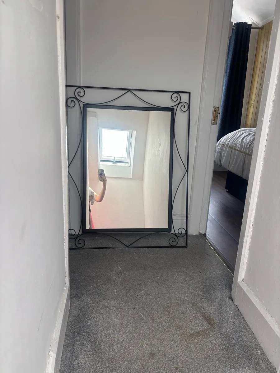Black Wraught Iron Mirror - Image 1