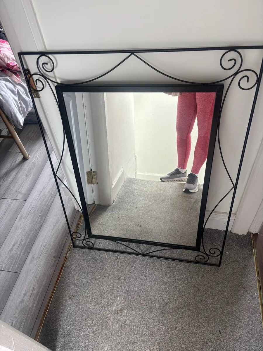 Black Wraught Iron Mirror - Image 2
