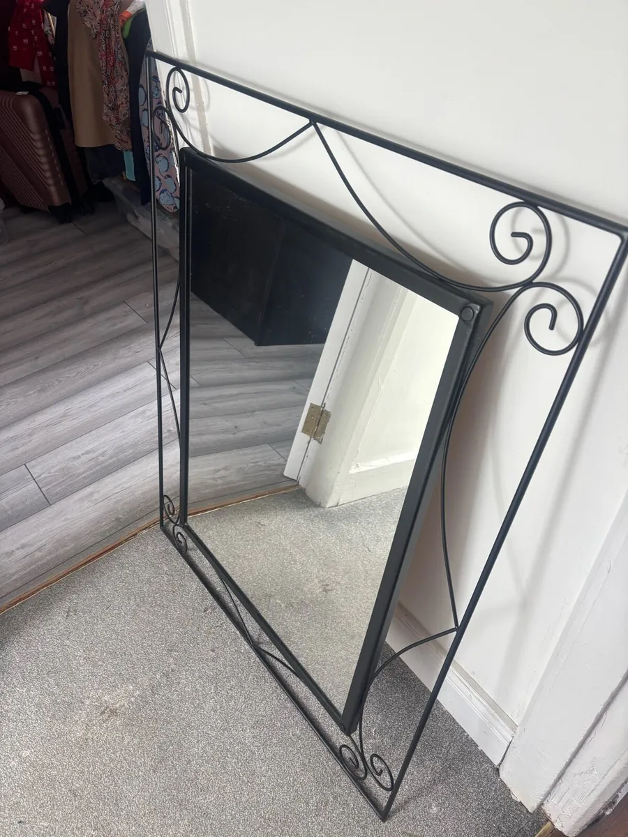 Black Wraught Iron Mirror - Image 4