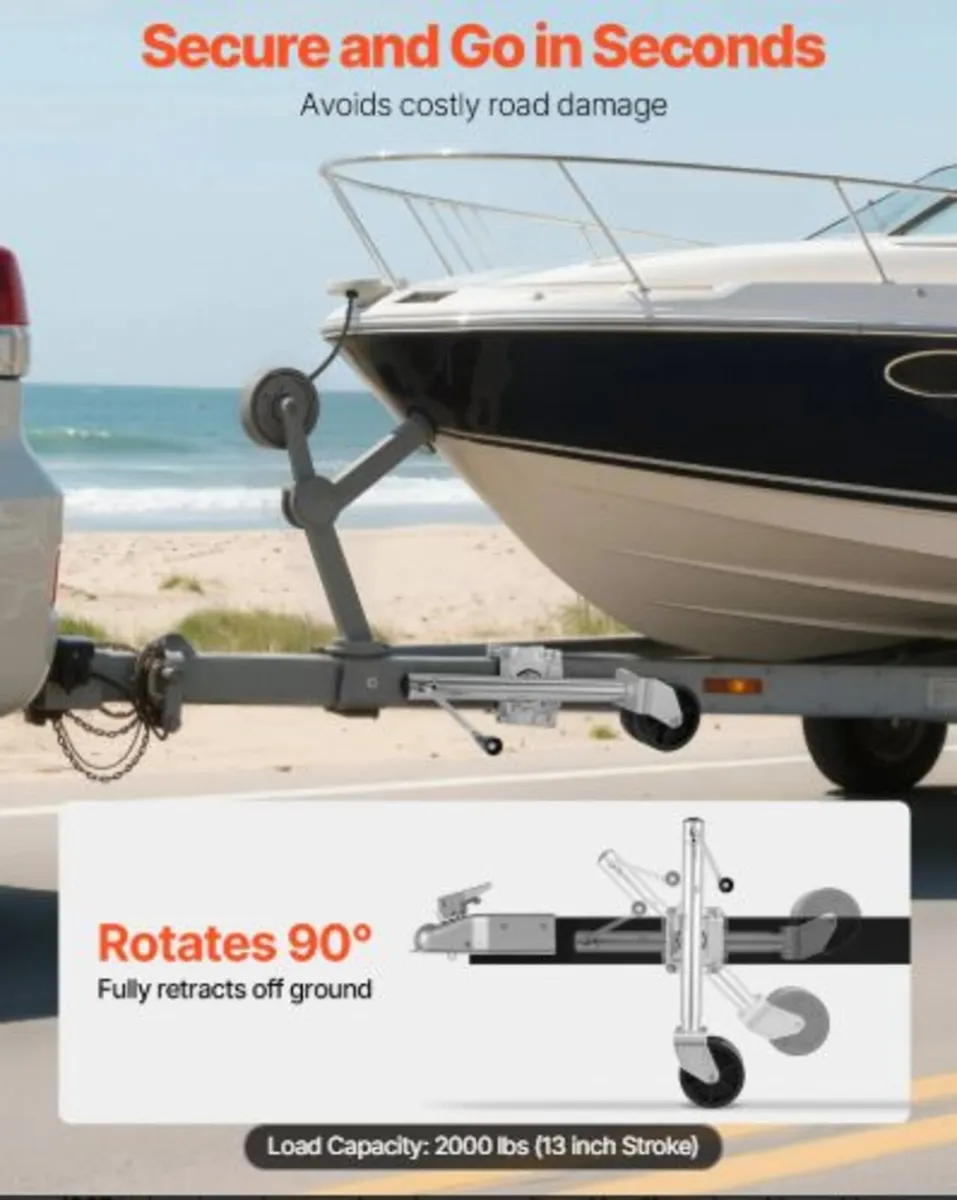 Trailer Jack with Wheel, 907 kg Load Capacity, - Image 4