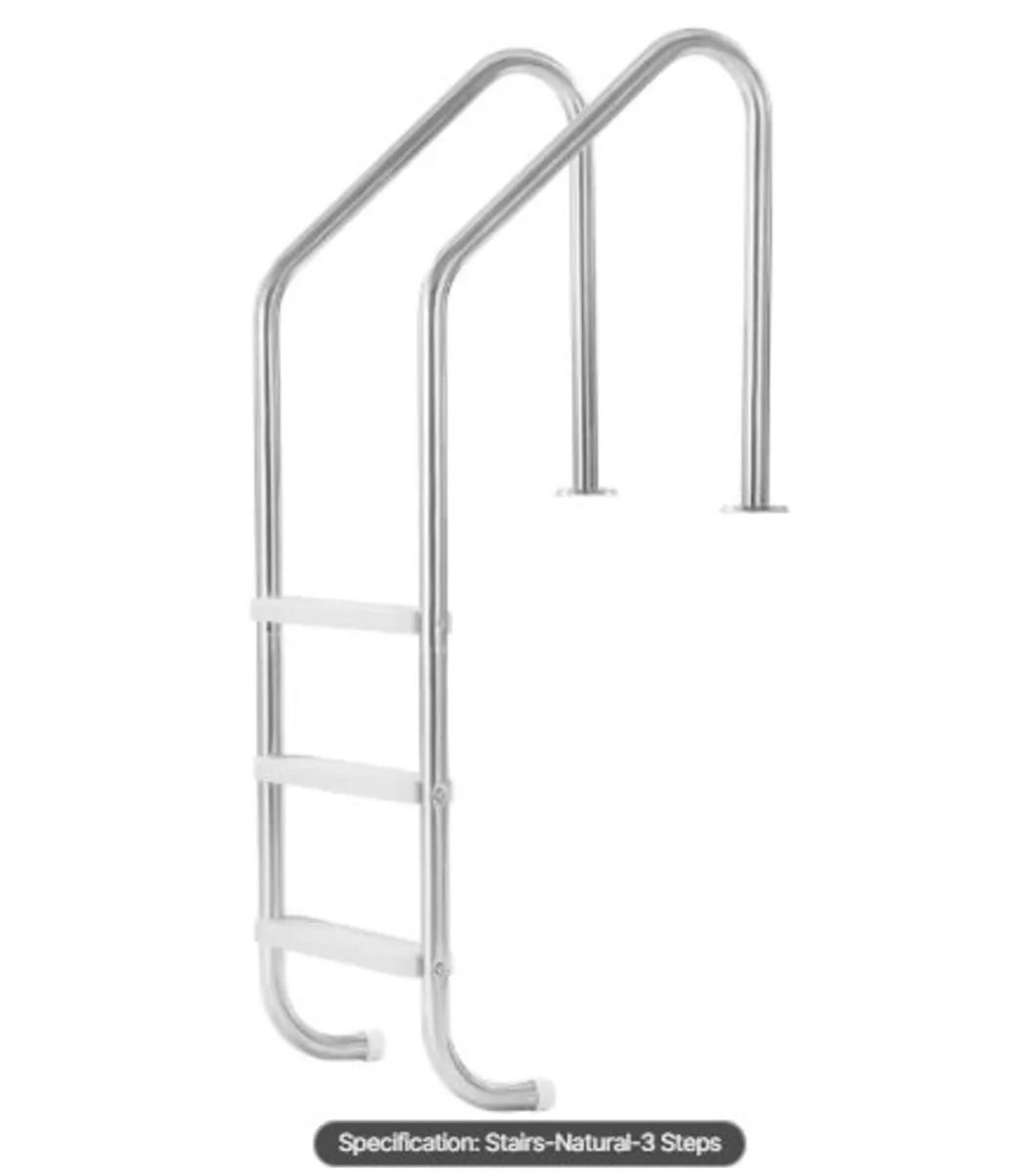 Swimming Pool Ladder, 3-Step Stairs with Double - Image 1
