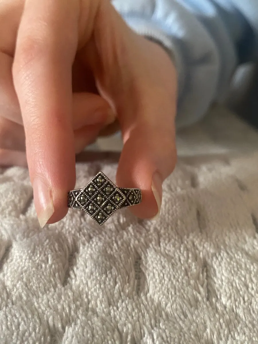 Ladies Sterling Silver Marcasite Ring - Image 1