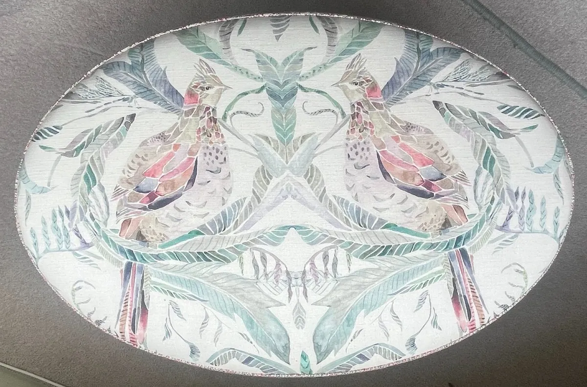 Oval Upholstered Ottoman / Footstool - Image 2