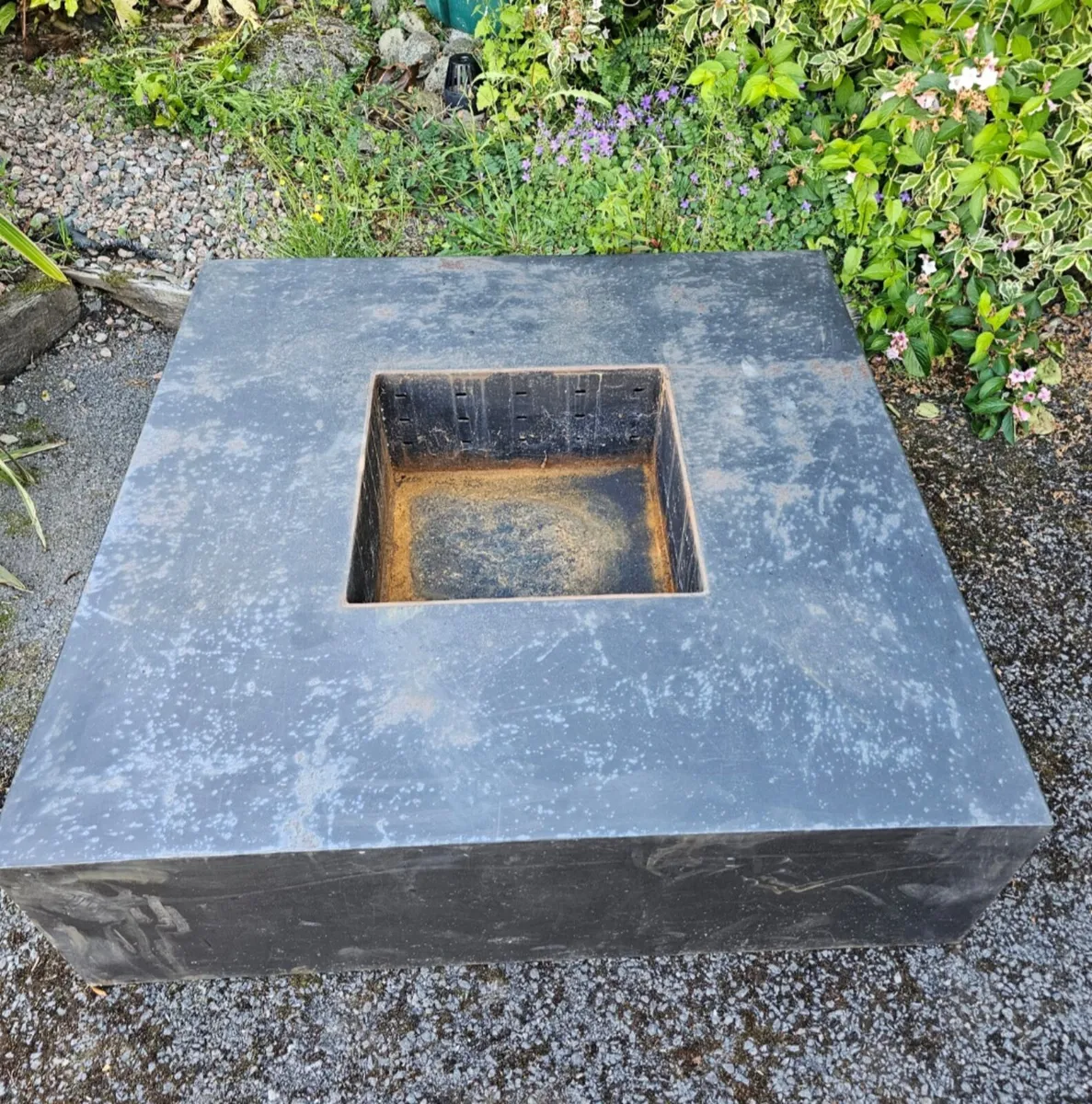 Corten Steel Square Garden Fire Pit - Image 1