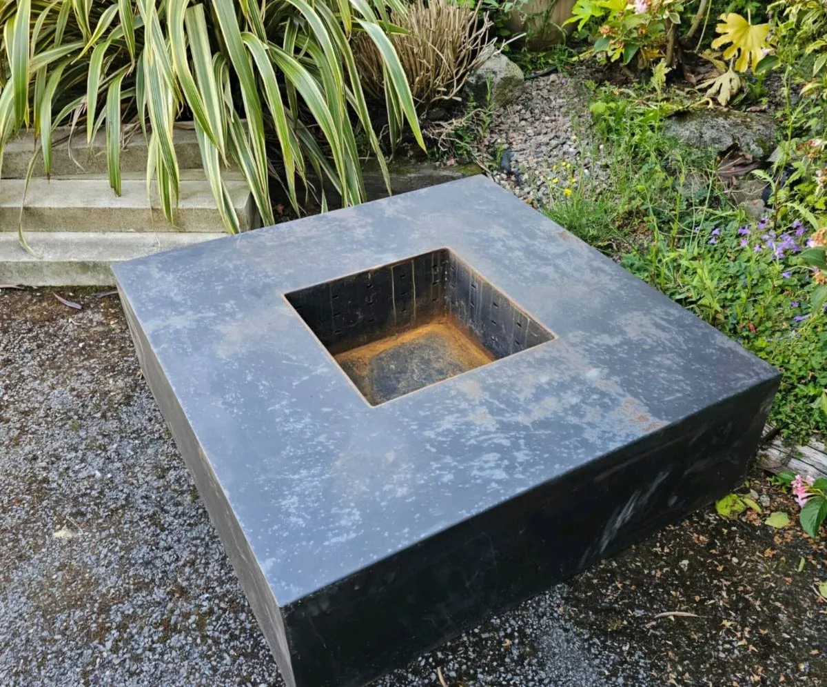 Corten Steel Square Garden Fire Pit - Image 2
