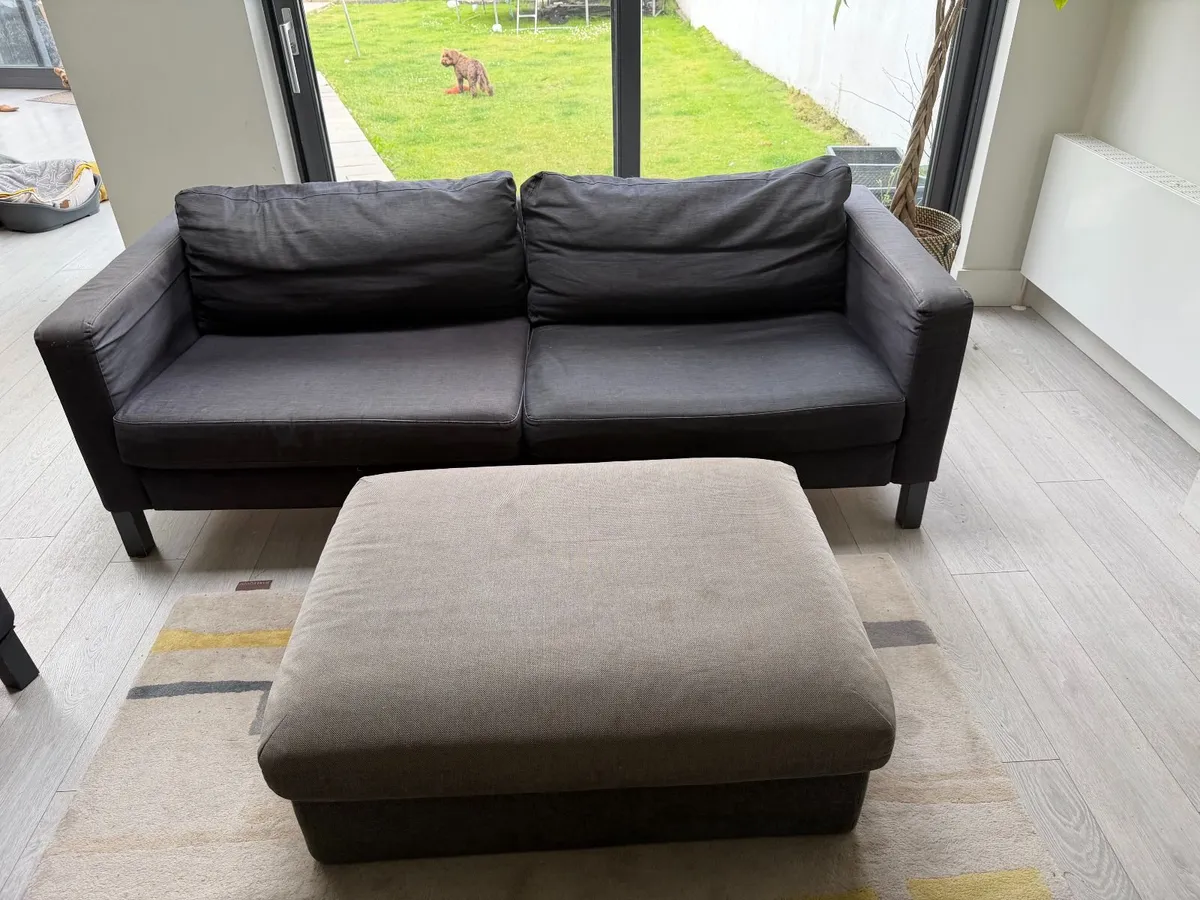 3 seater and 2 seater IKEA SOFA with footstool - Image 3