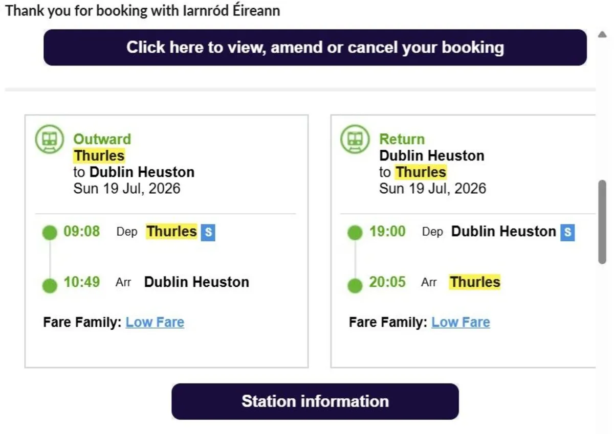 Train Tickets - All Ireland Hurling Final