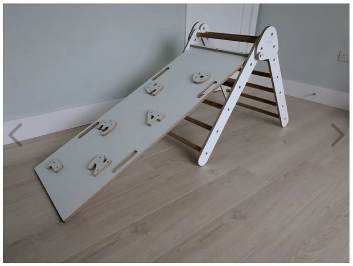 Folding Pikler Triangle with Reversible Slide/Ramp - Image 1