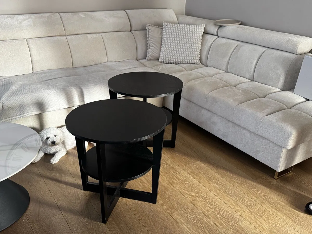 Set of Two Black Coffee / Side Tables - Image 2