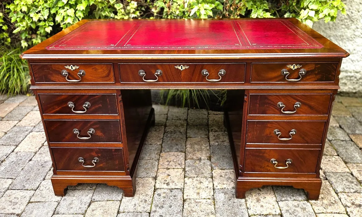 Mahogany Twin Pedestal Desk - Image 2