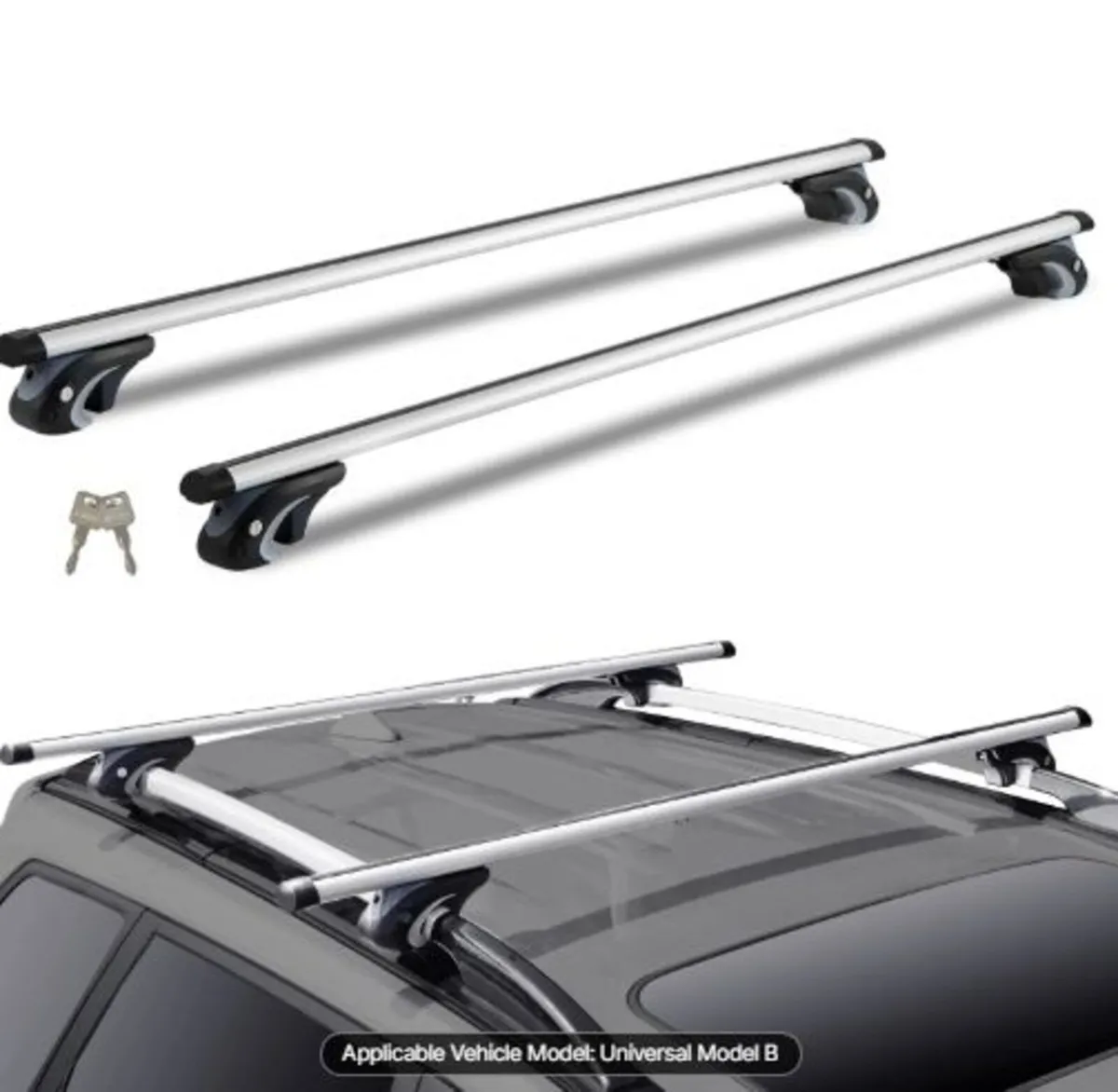Universal Roof Rack Cross Bars, 137.2cm Aluminum - Image 1