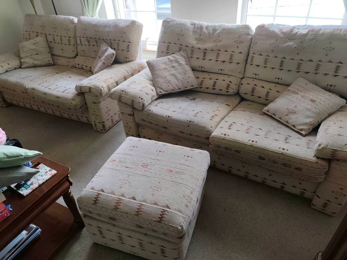 FREE Casey's sofas x2 & pouffe FREE to take away - Image 1