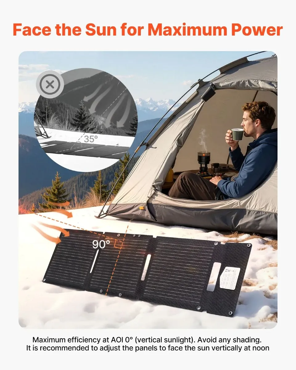 30W Foldable Solar Panel Charger, 16BB N-Type Mono - Image 4