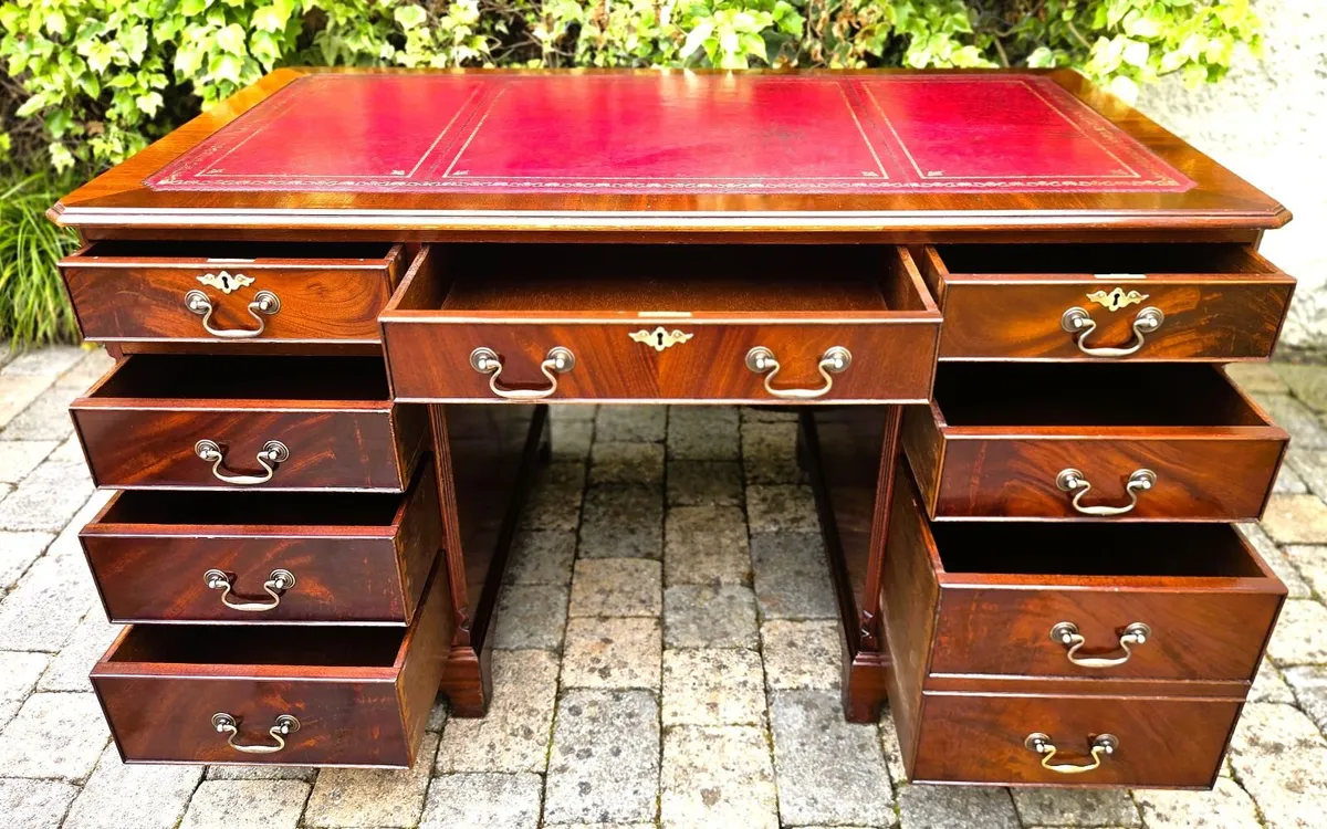 Mahogany Twin Pedestal Desk - Image 4