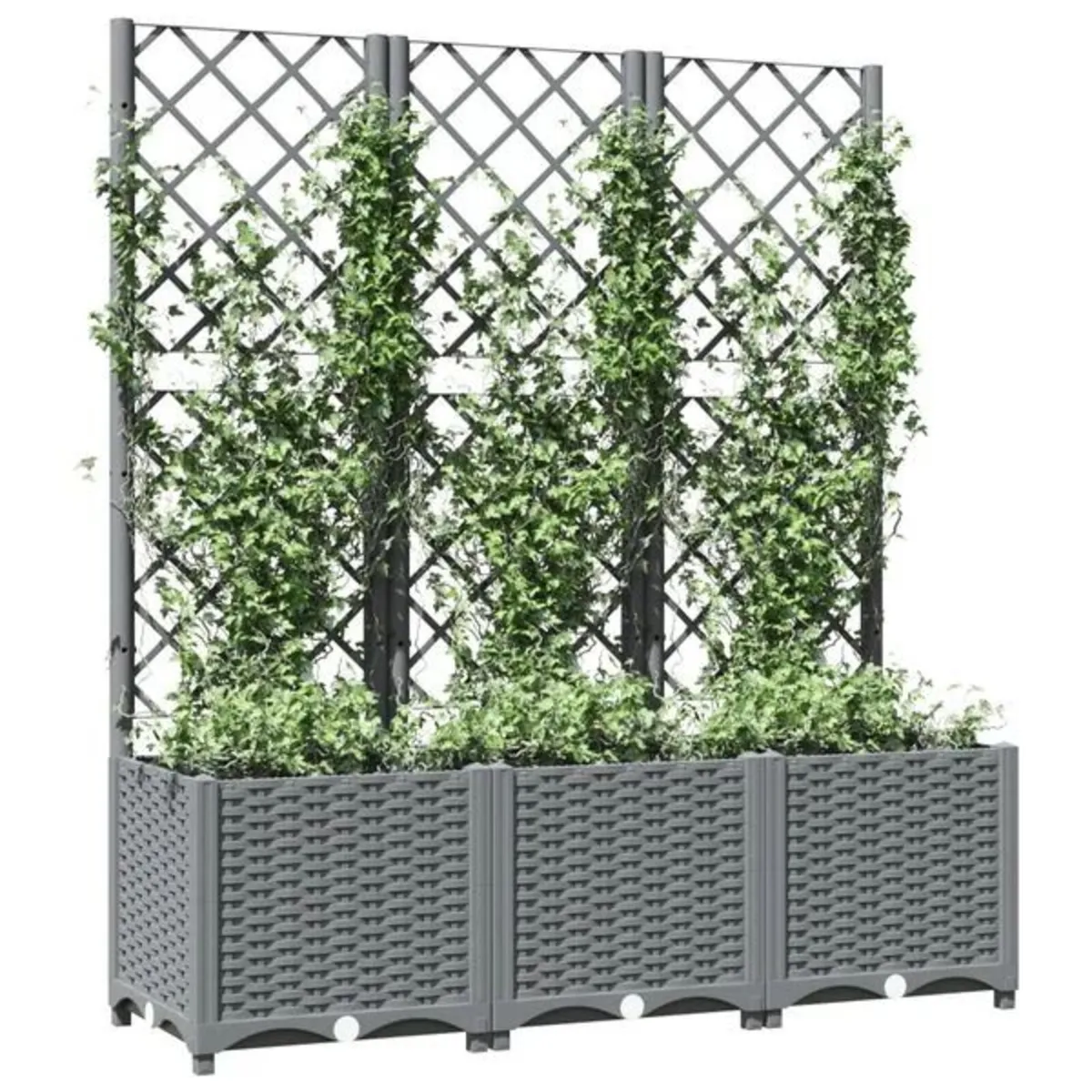 Garden Planter with Trellis Light Grey 120x40x136 - Image 3