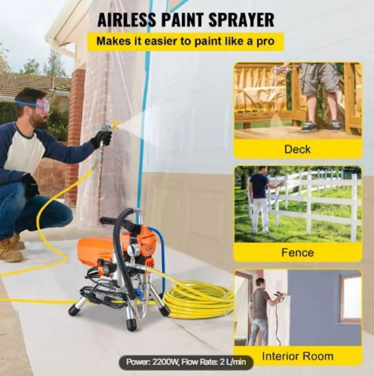 Airless Paint Sprayer with High Pressure Hose - Image 2