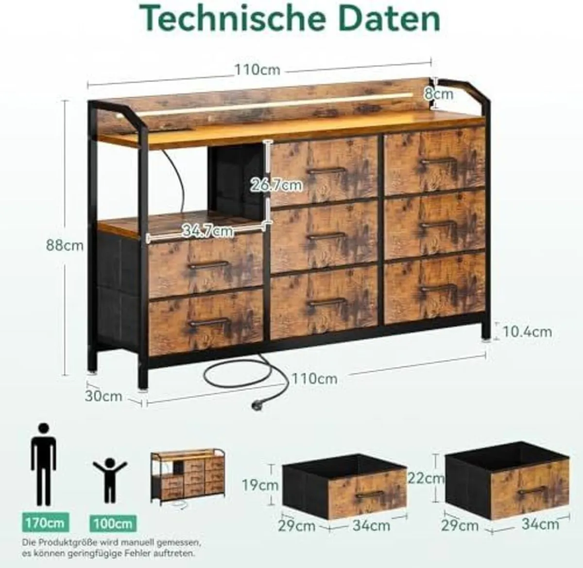 Chest of Drawers with Drawers, Drawer Cabinet with - Image 2