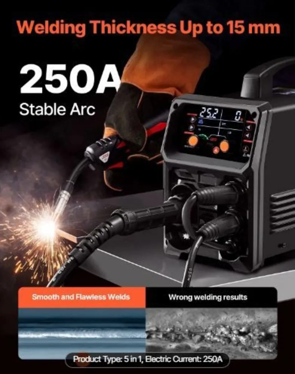Pro MIG Welder, 250Amp Pluse Mig Welding - Image 4