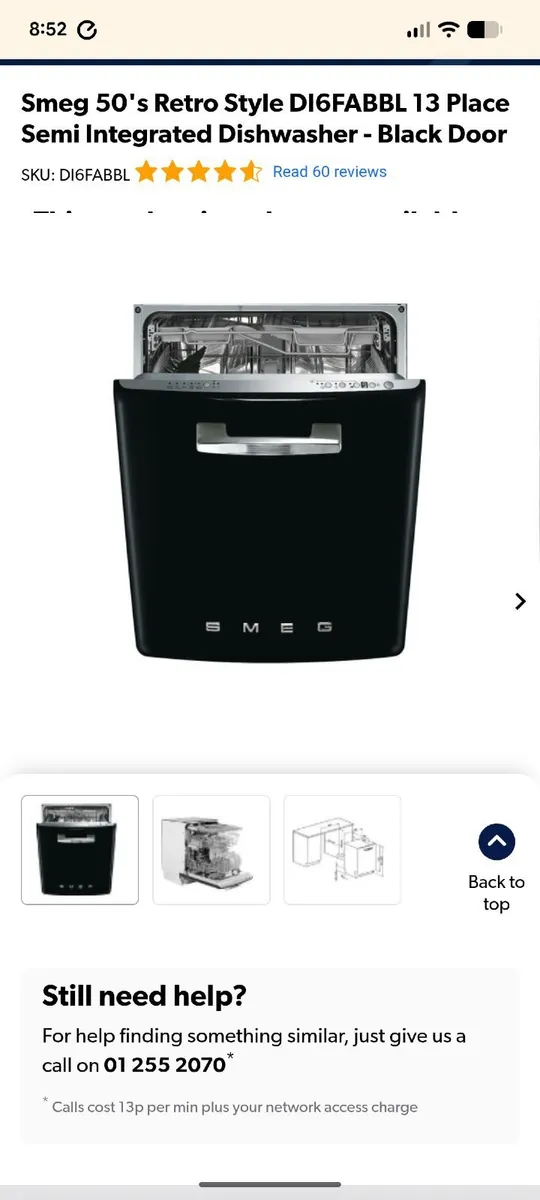 Smeg retro style 60cm Dishwasher - Image 1