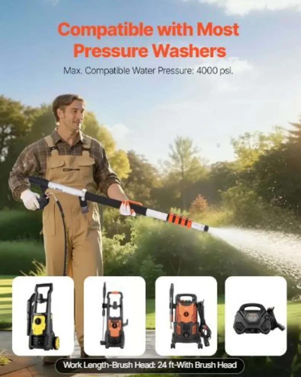 Pressure Washer Telescoping Wand, 24 ft - Image 2