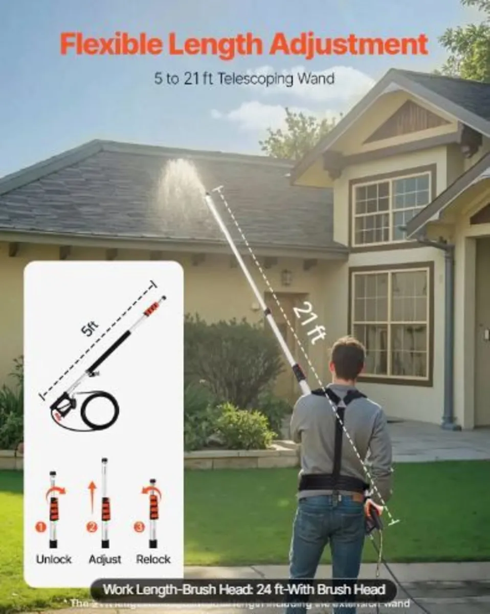Pressure Washer Telescoping Wand, 24 ft - Image 3