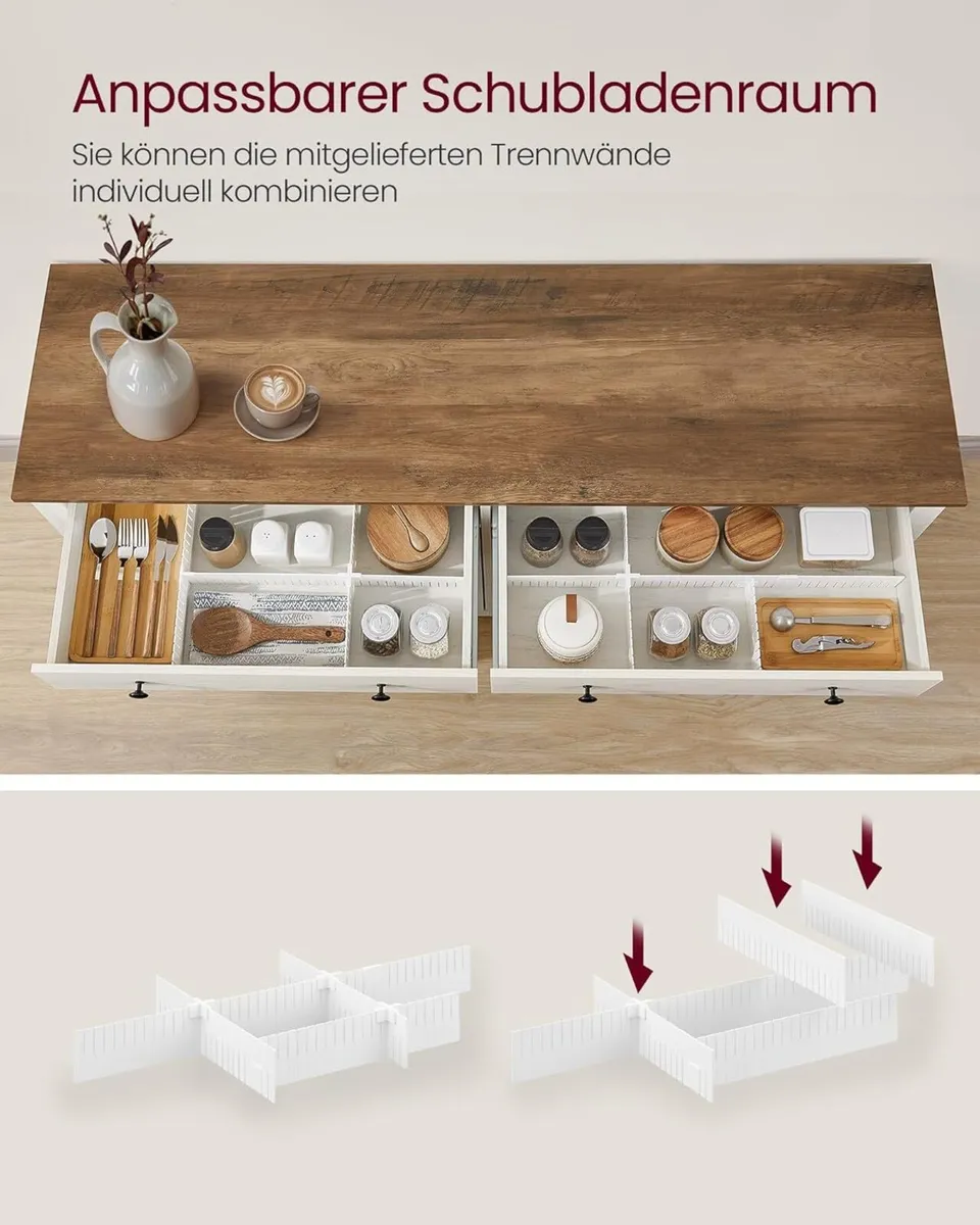 Kitchen Cabinet Sideboard with Drawers, Storage Ca - Image 4