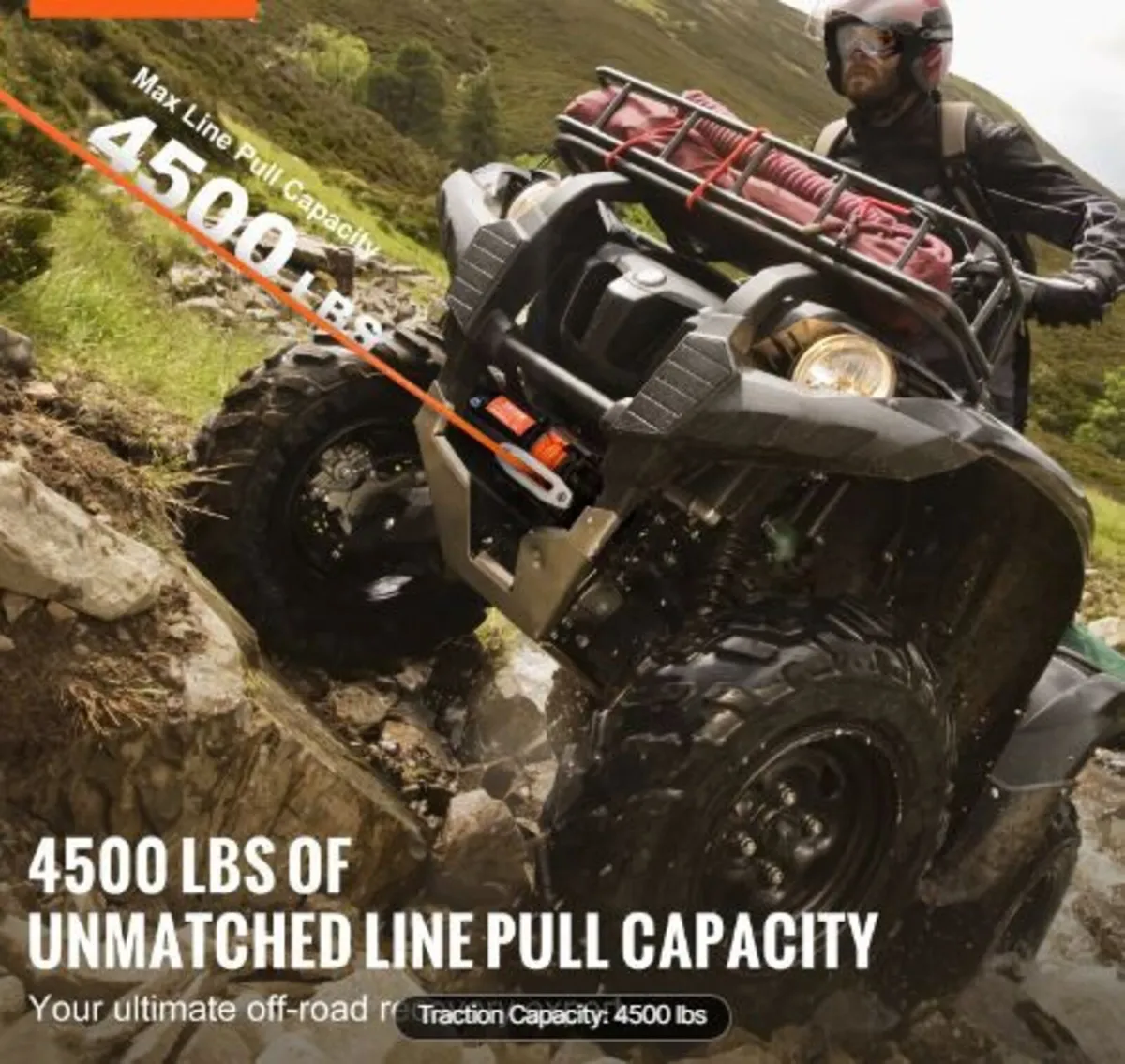 Electric Winch ATV UTV 2041.2 kg Waterproof - Image 2
