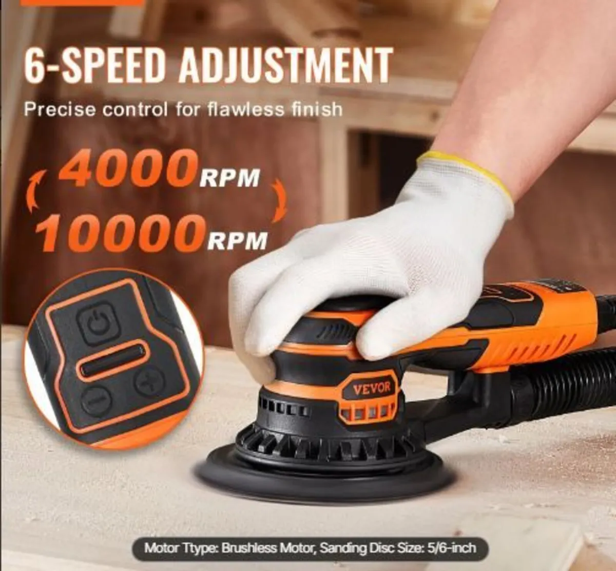Random Orbital Sander 5 & 6-Inch, 350W - Image 2